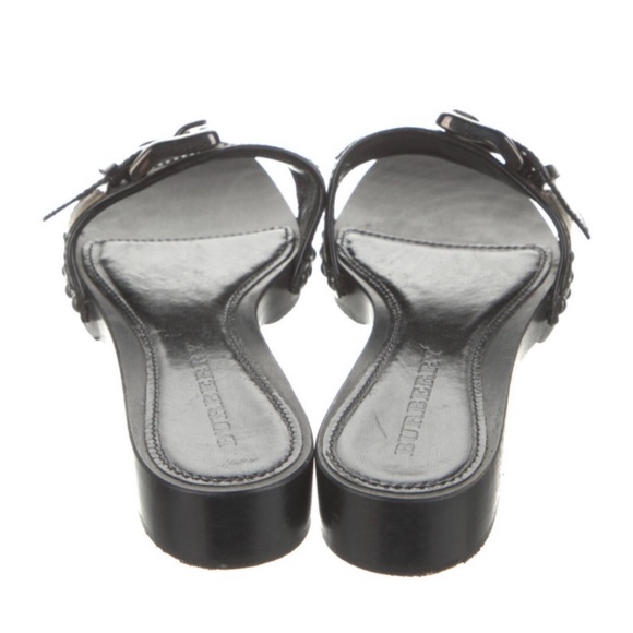 Burberry Patent Leather Plaid Print Slides IT 37 - Picture 4 of 5